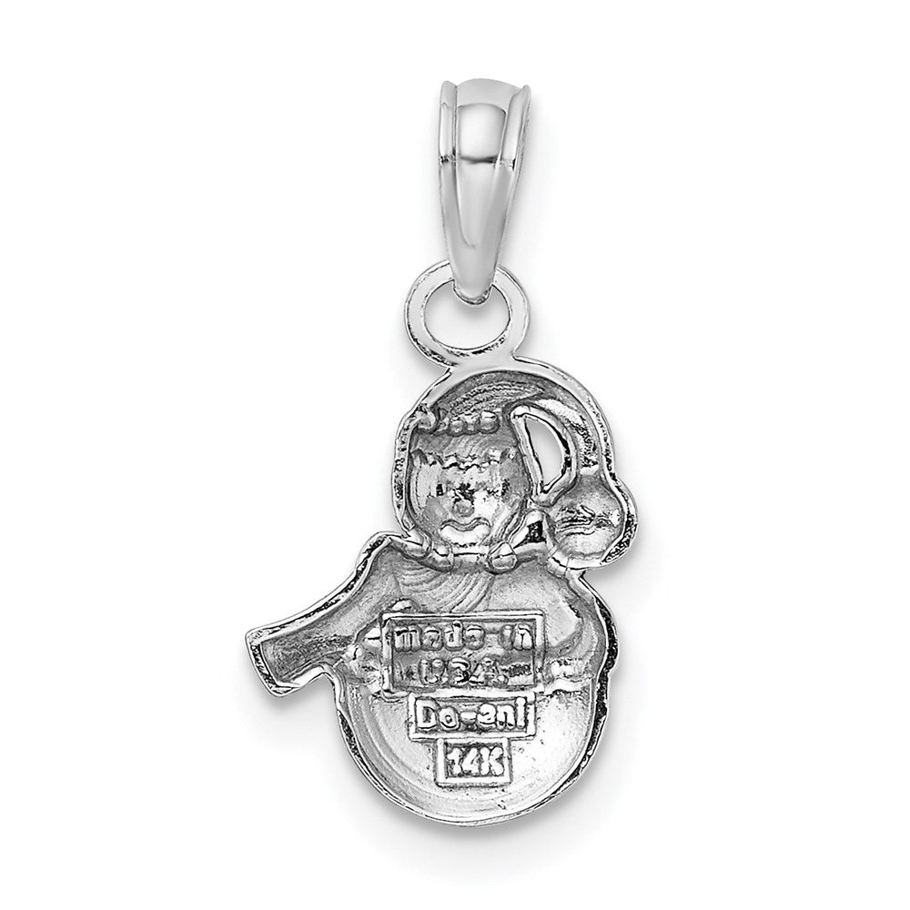 14K White Gold Snowman Charm