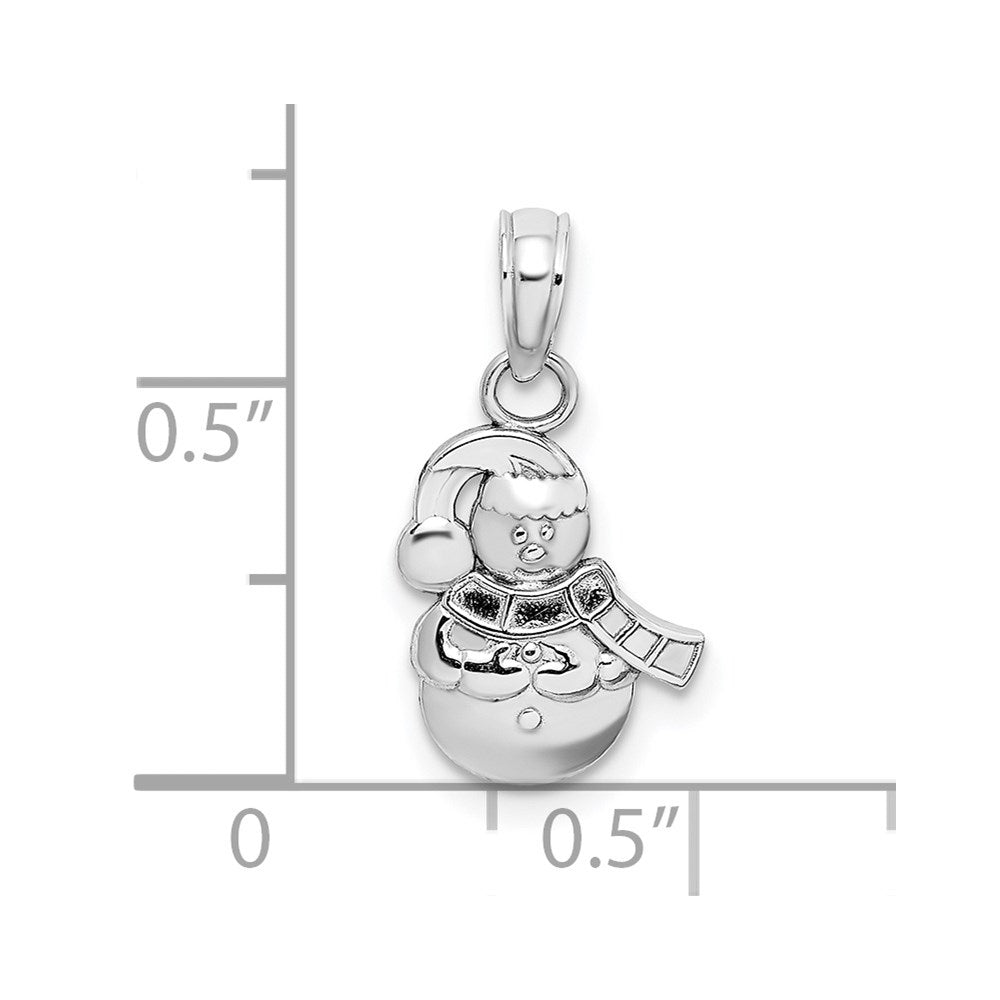 14K White Gold Snowman Charm