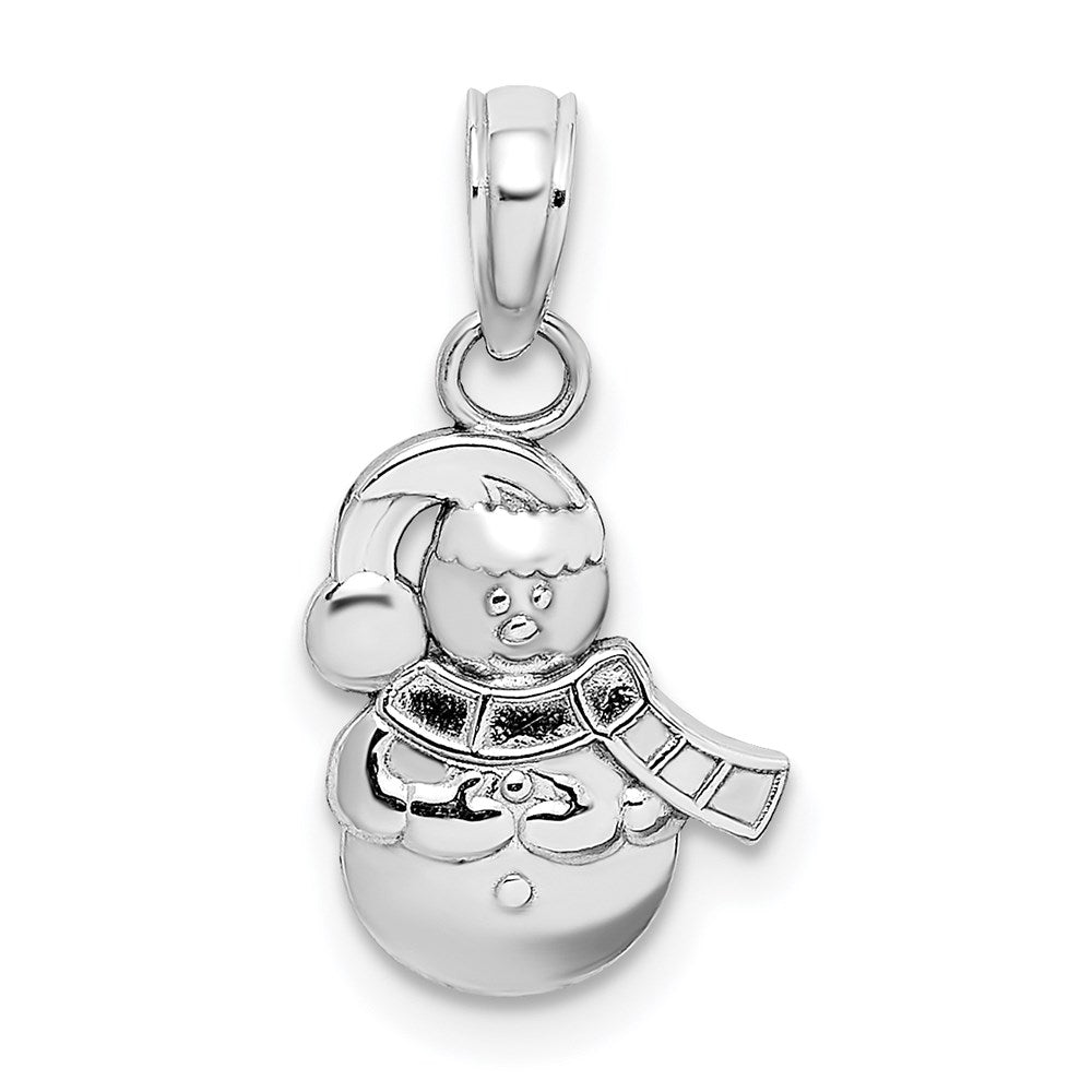 14K White Gold Snowman Charm