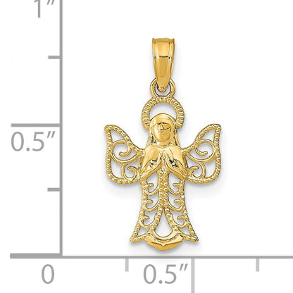 14k Filigree Angel Pendant