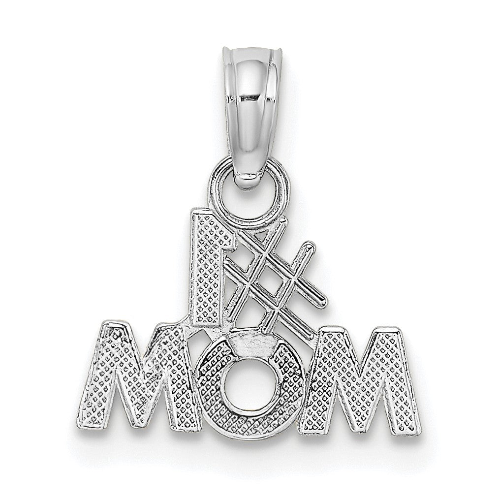 14K White Gold #1 MOM Charm