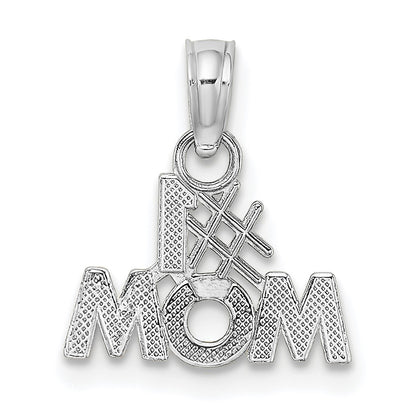 14K White Gold #1 MOM Charm