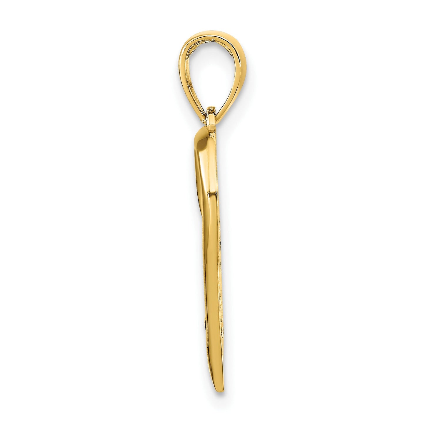 14K Polished -X- and Heart Pendant
