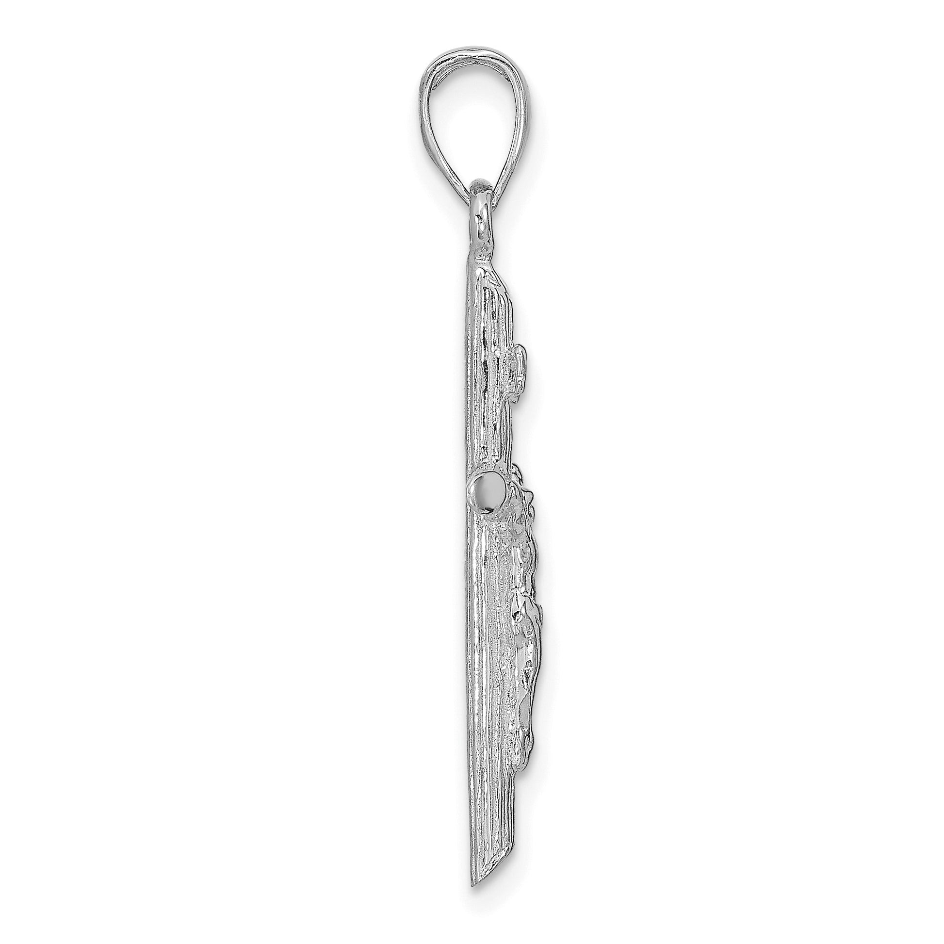 14k White Gold Crucifix Pendant
