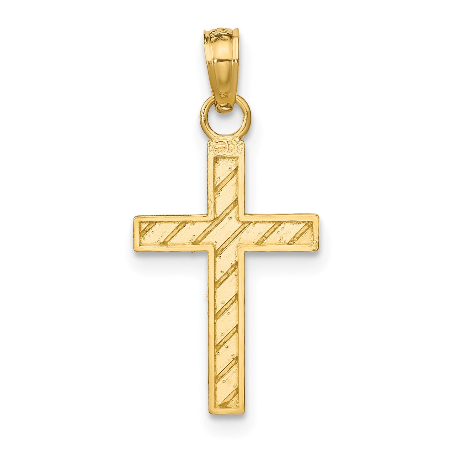 14k Diamond-cut Cross Pendant