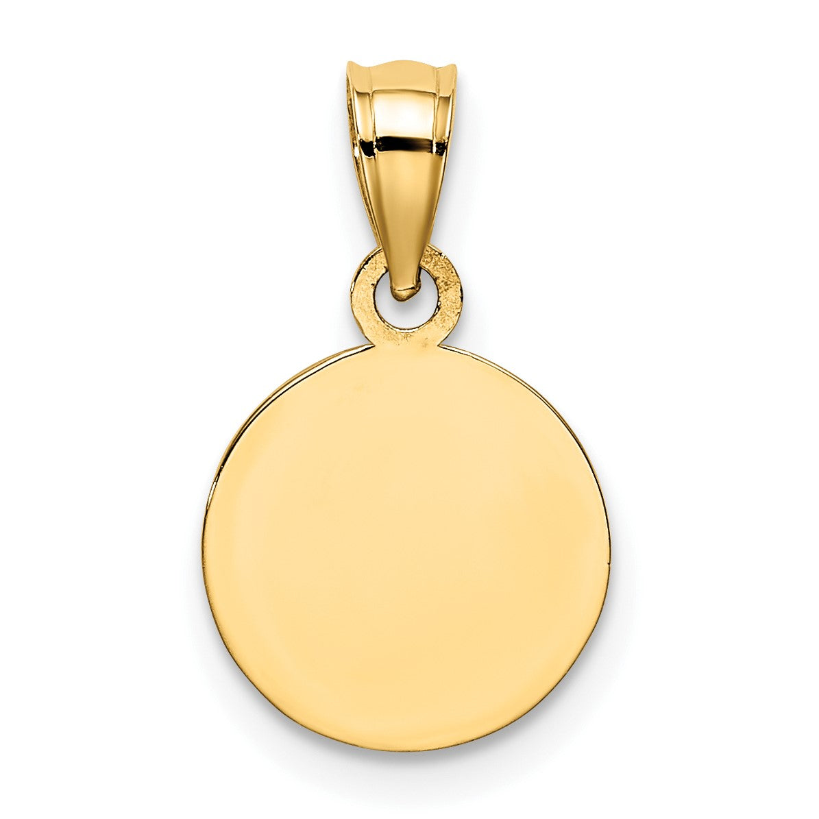 14k 10mm Textured Angel Coin Charm