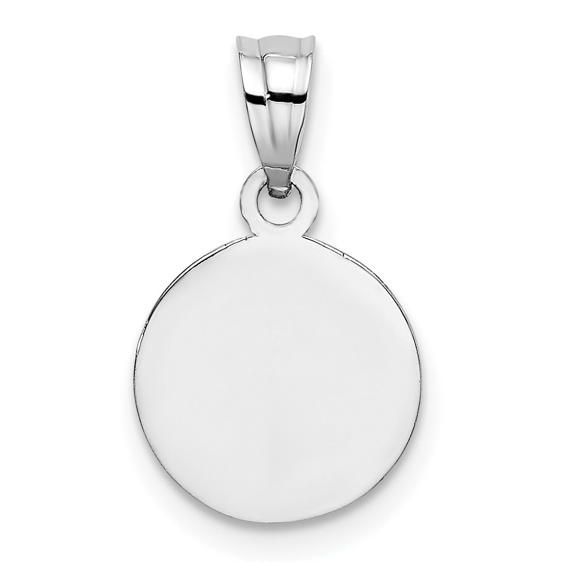 14k White Gold 10mm Textured Angel Coin Charm