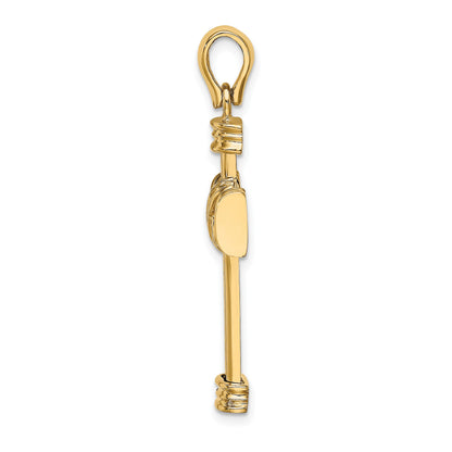 14K Polished -X- Center Cross Charm