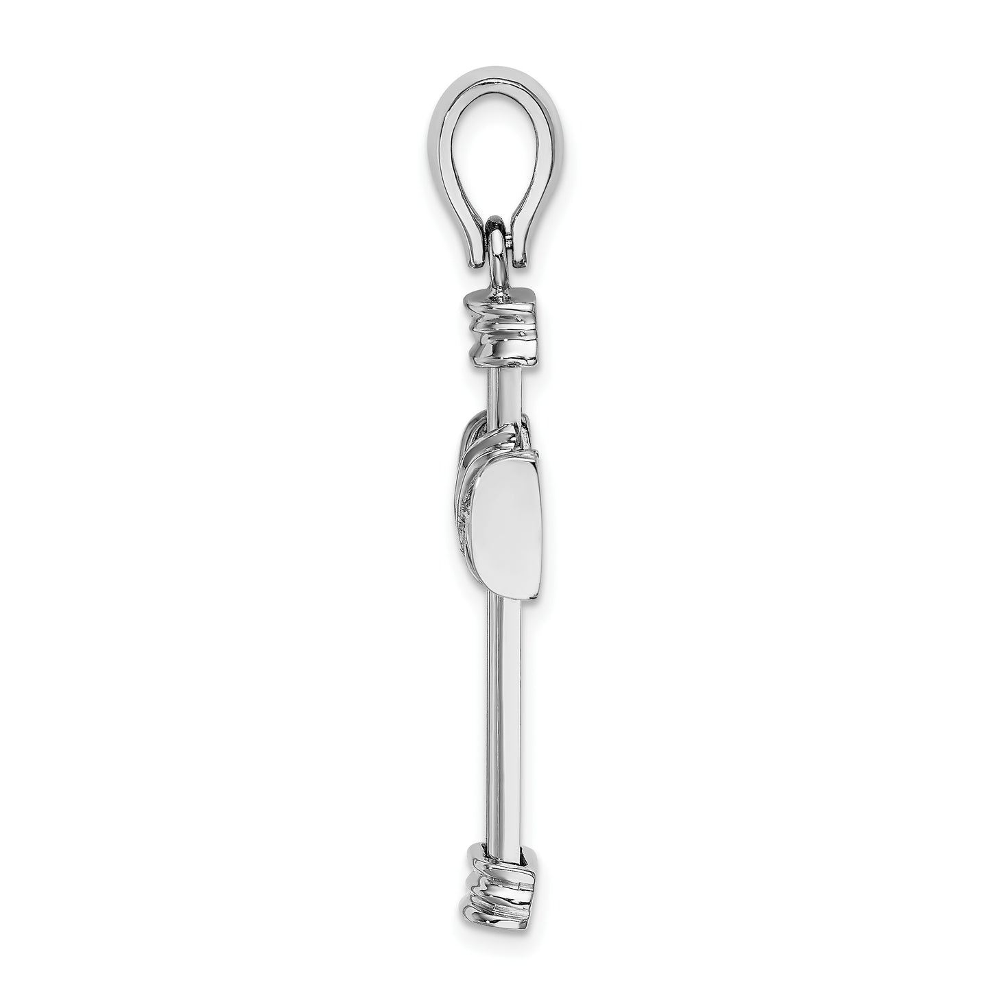 14k White Gold Polished -X- Center Cross Charm