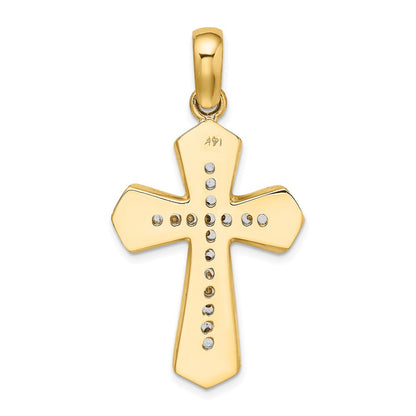 14K Two-tone Polished Cross Charm