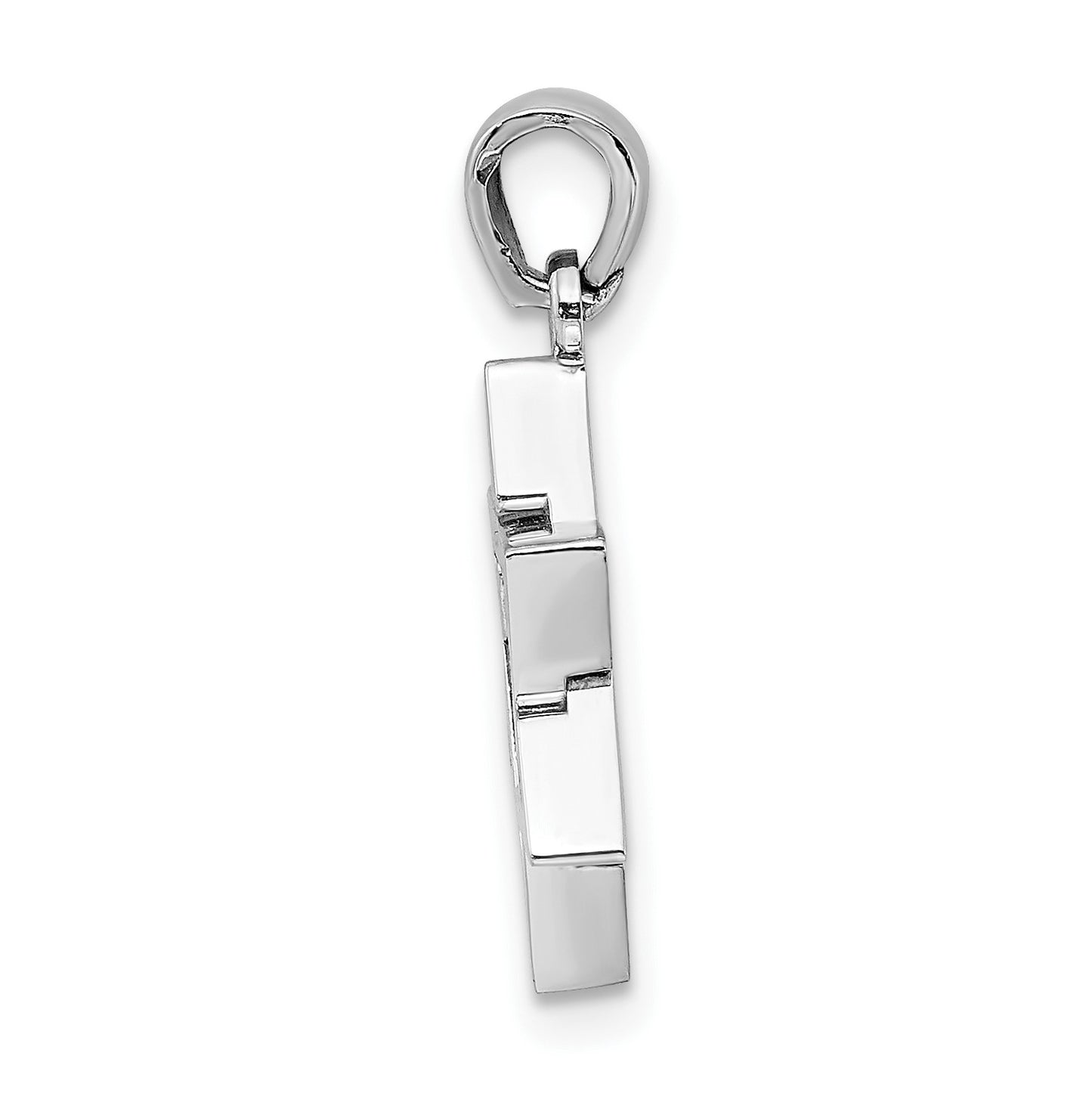 14K White Gold Star Of David Charm