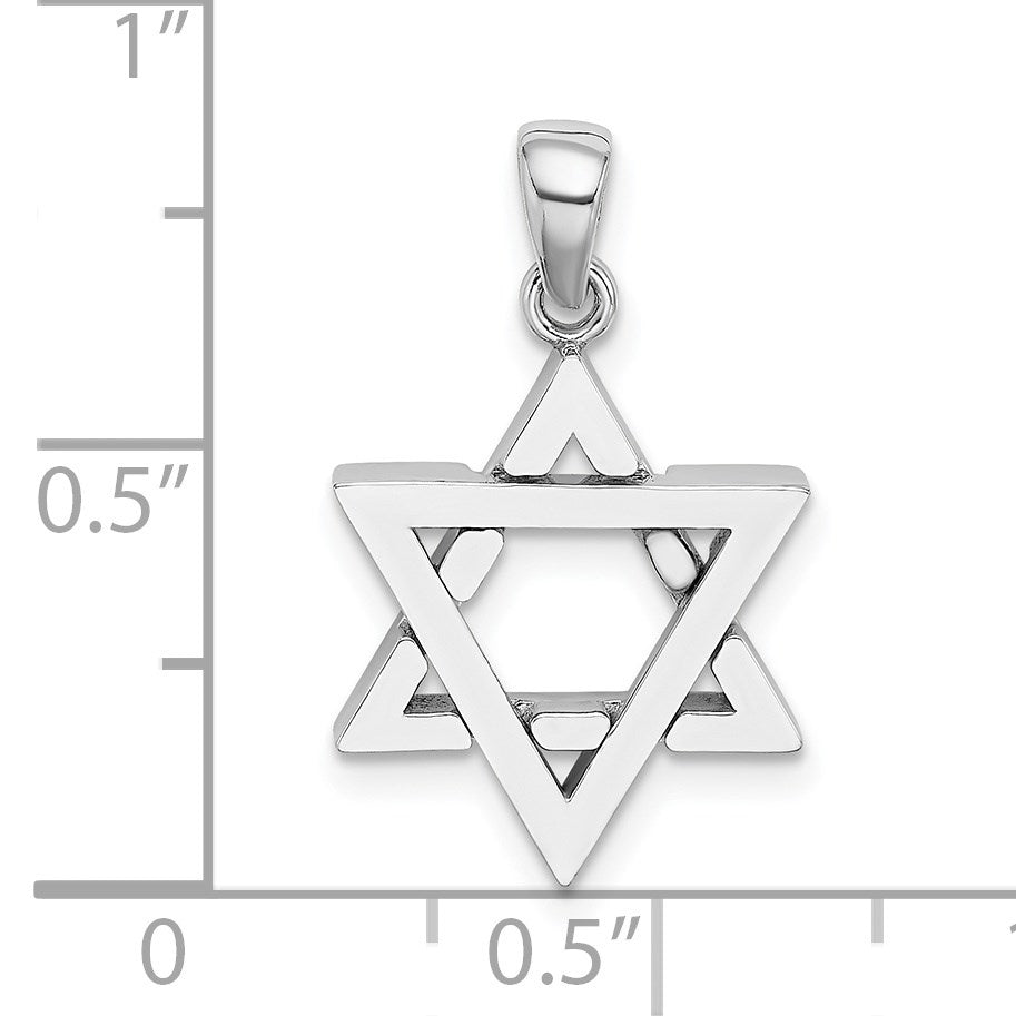 14K White Gold Star Of David Charm