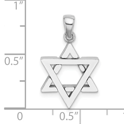 14K White Gold Star Of David Charm