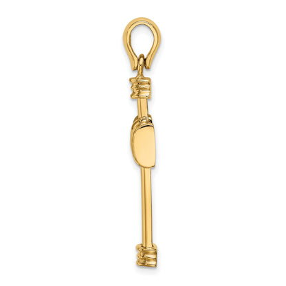 14k Polished -X- Center Cross Charm