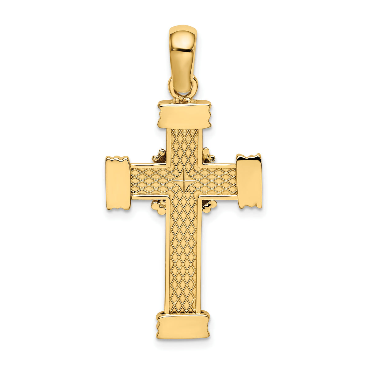 14k Polished -X- Center Cross Charm