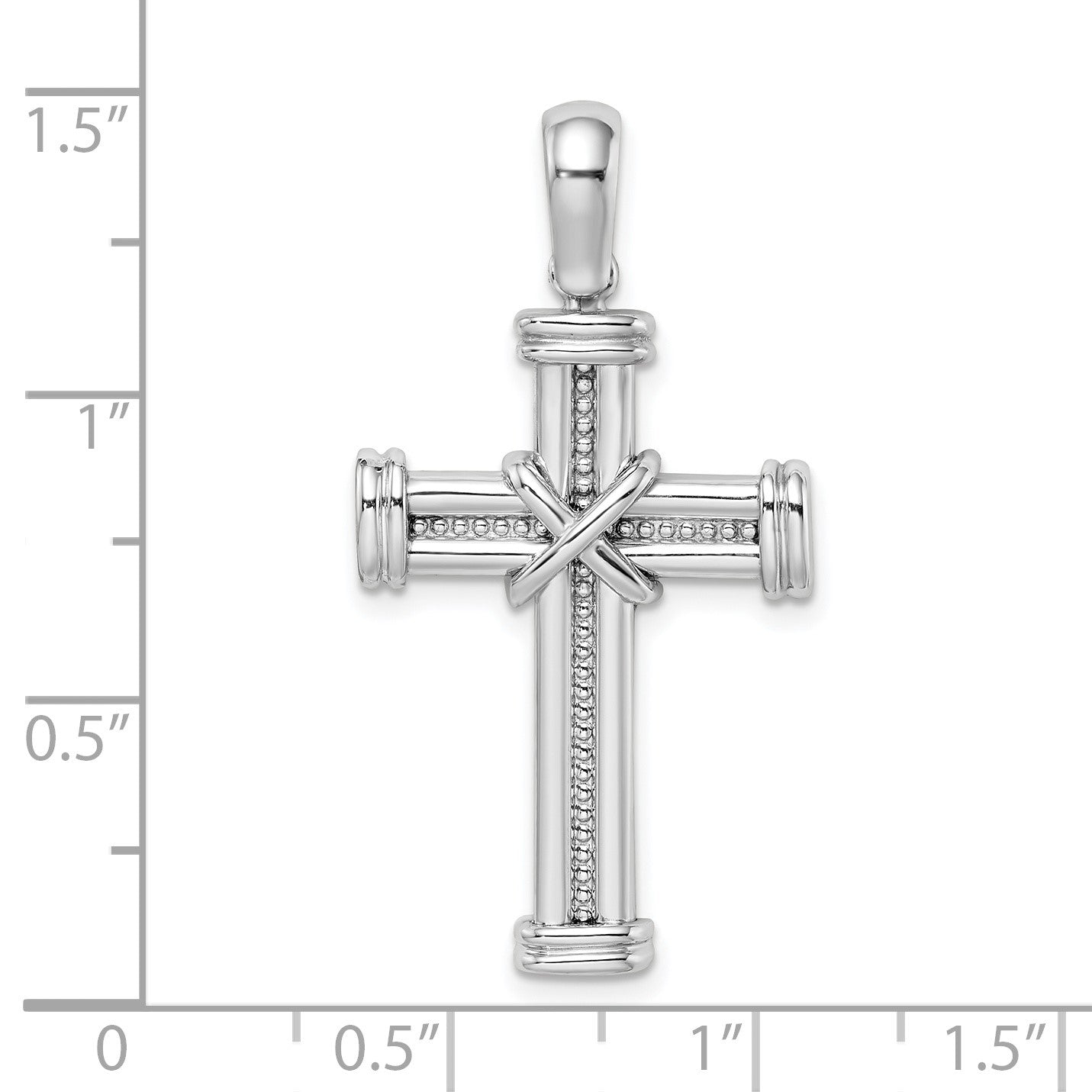 14k White Gold -X- Center Cross Charm