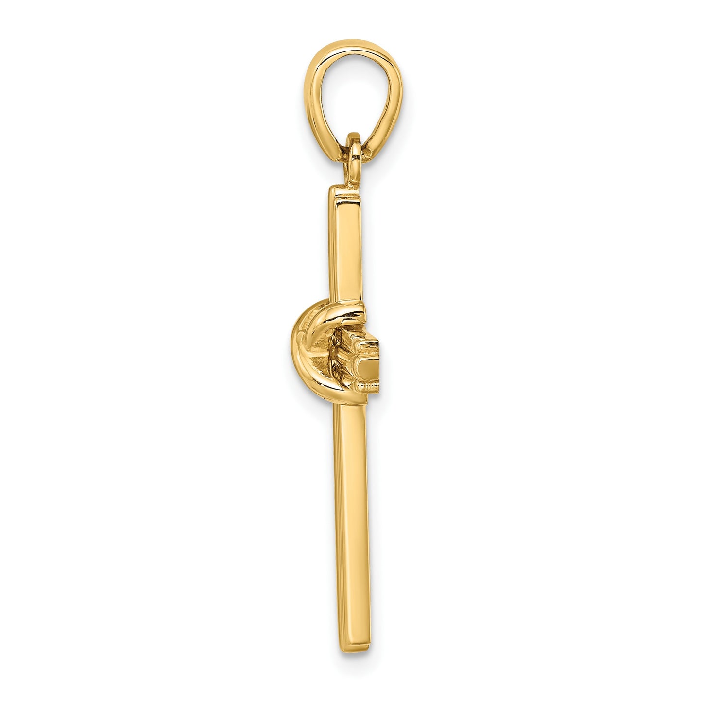 14K Polished  -X- Center Cross Charm
