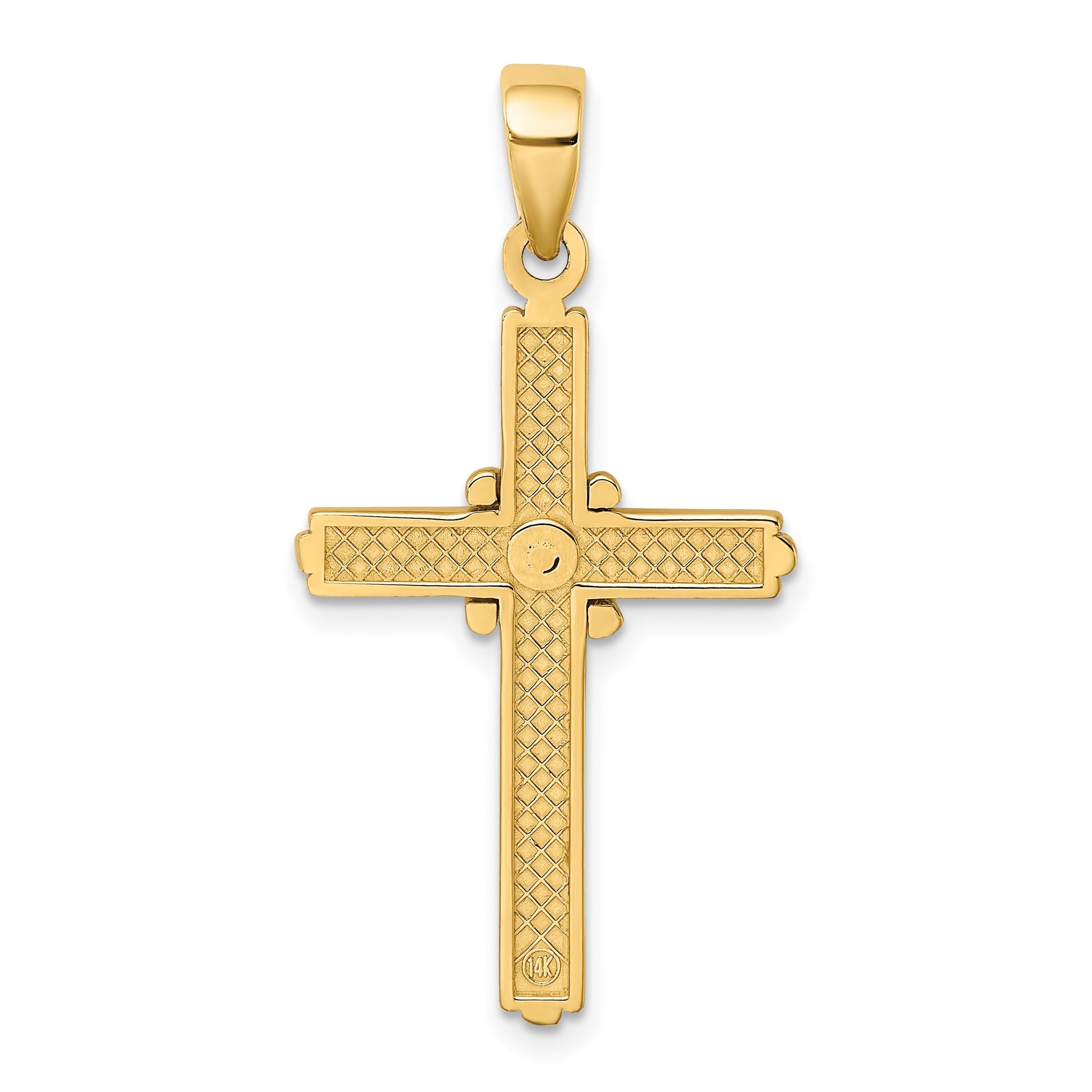 14K Polished  -X- Center Cross Charm
