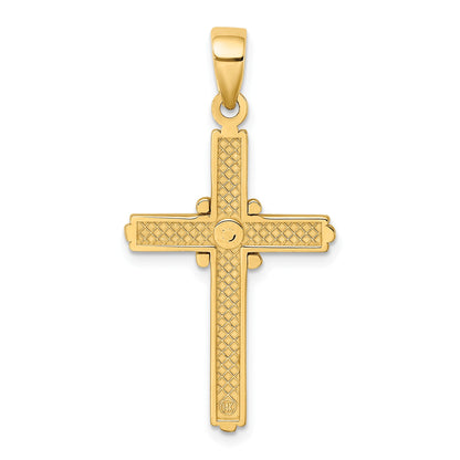 14K Polished  -X- Center Cross Charm