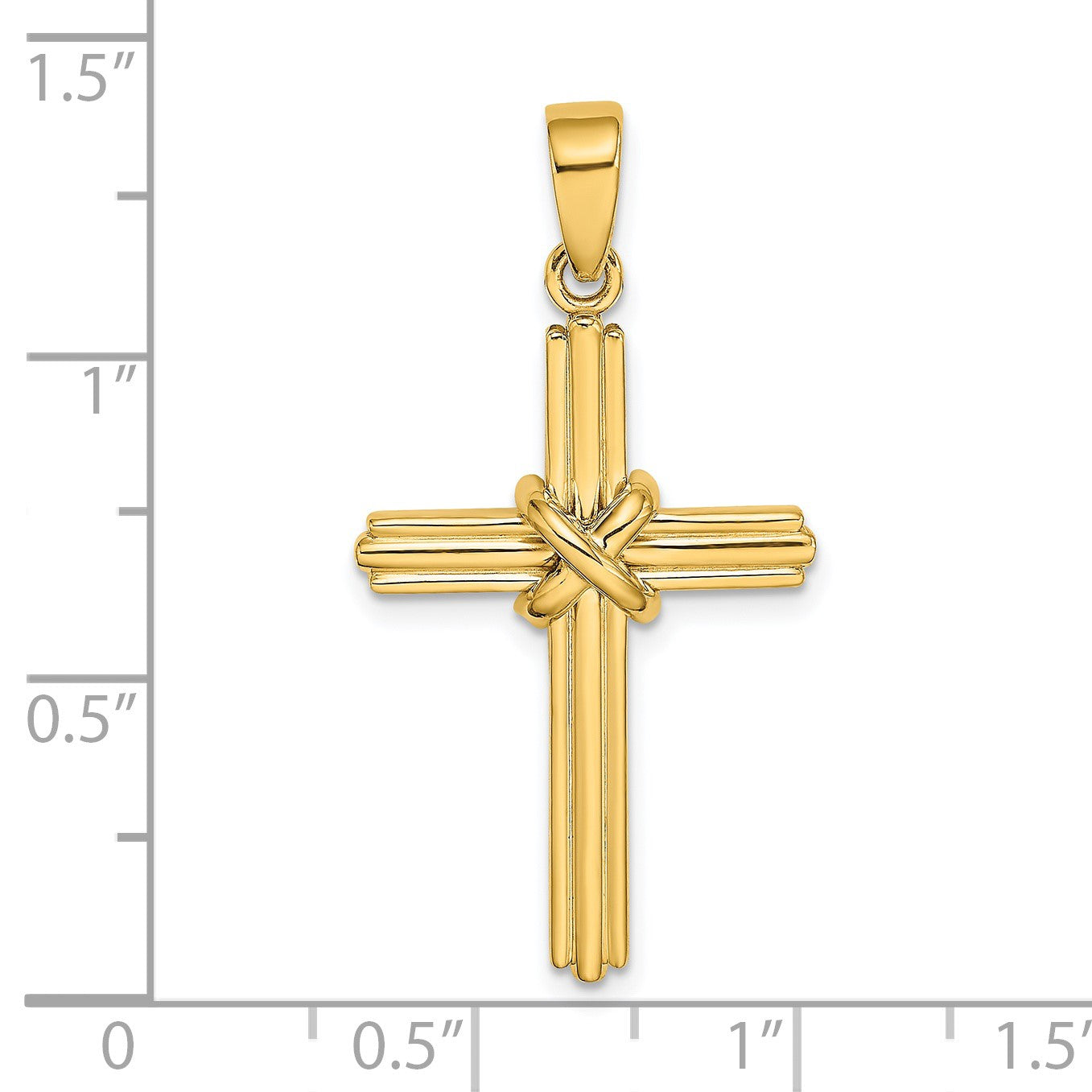 14K Polished  -X- Center Cross Charm