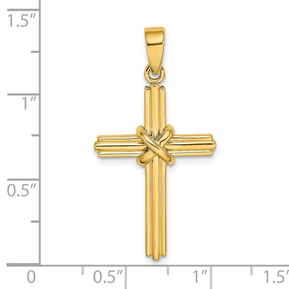 14K Polished  -X- Center Cross Charm