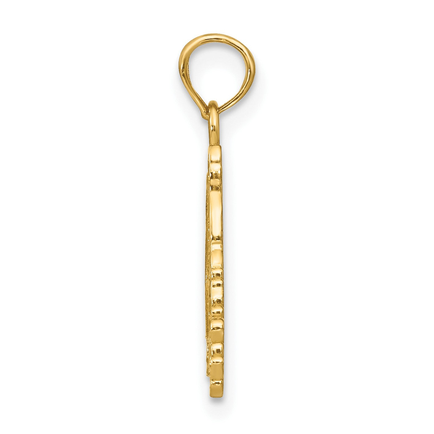 14K Textured Flat Santa Face Charm