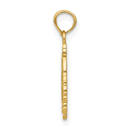 14K Textured Flat Santa Face Charm