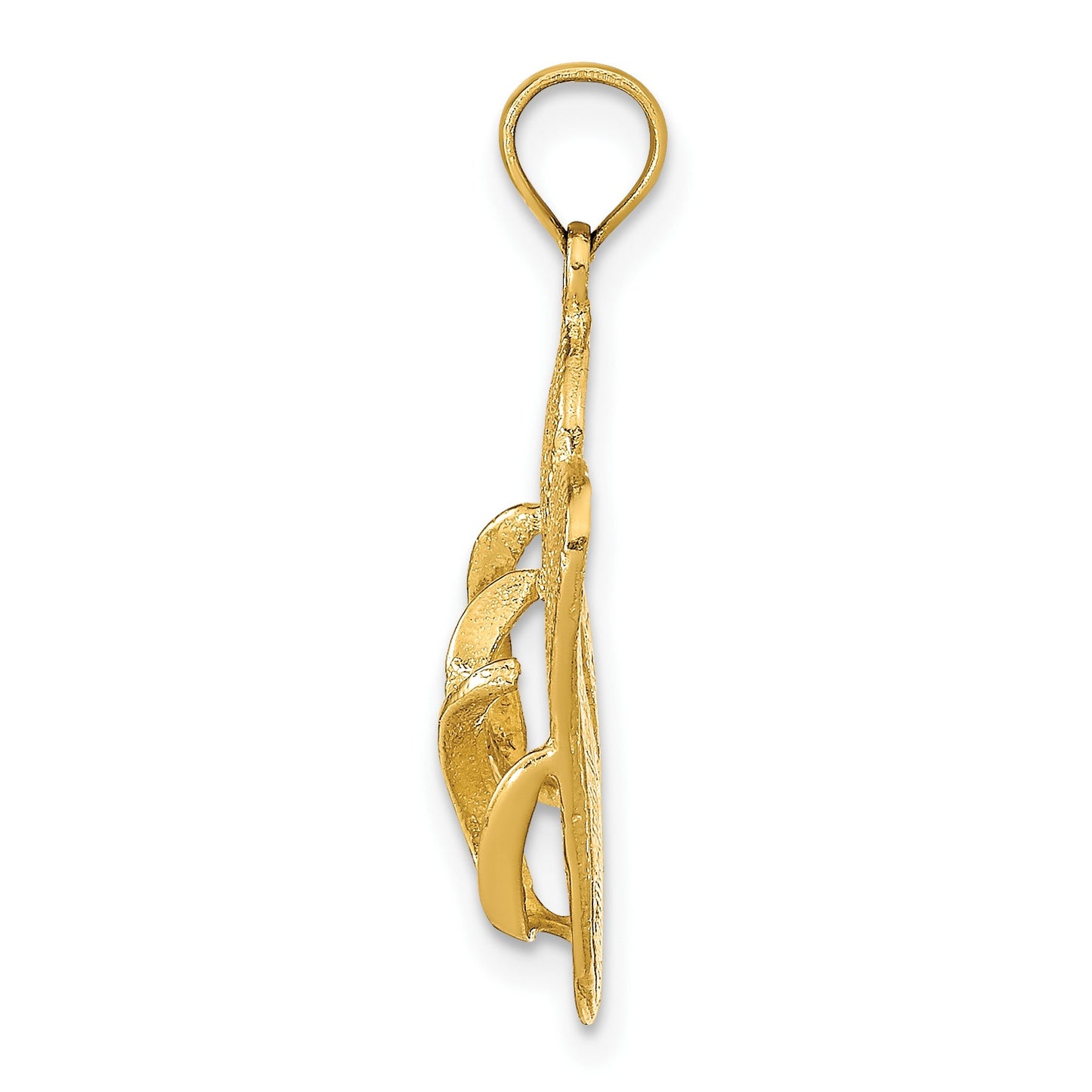 14K 3-D KEY WEST Reversible Flip Flops Pendant