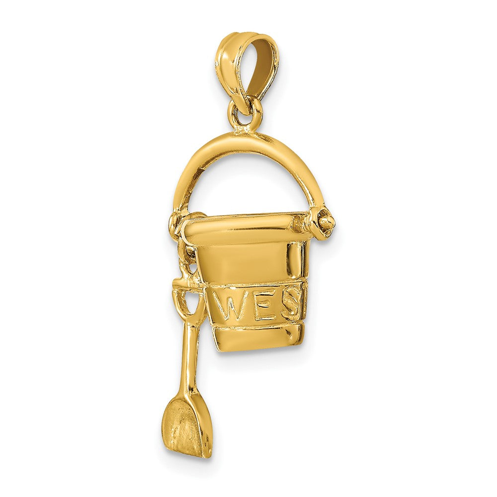 14K  3D KEY WEST Pail and Shovel Pendant