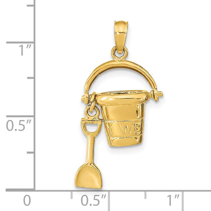 14K  3D KEY WEST Pail and Shovel Pendant