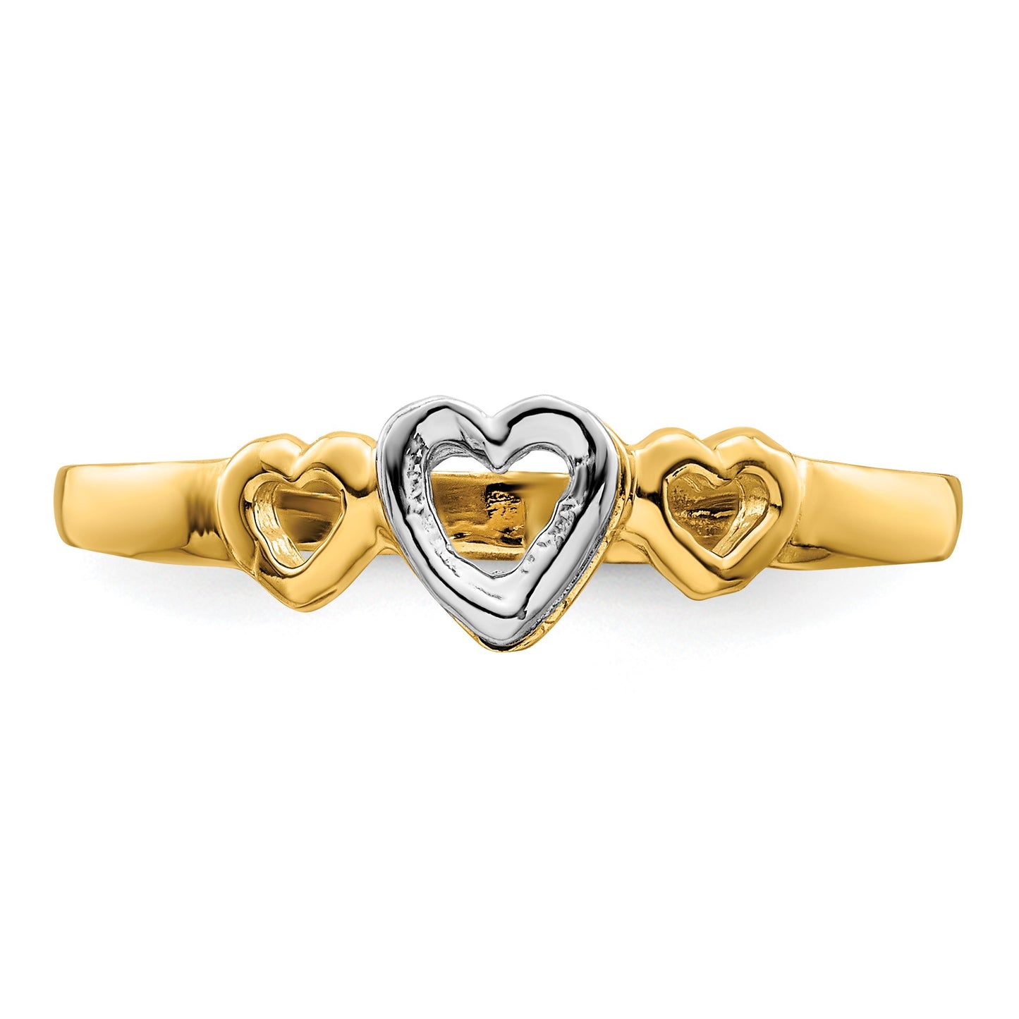 14k Two-tone Hearts Ring