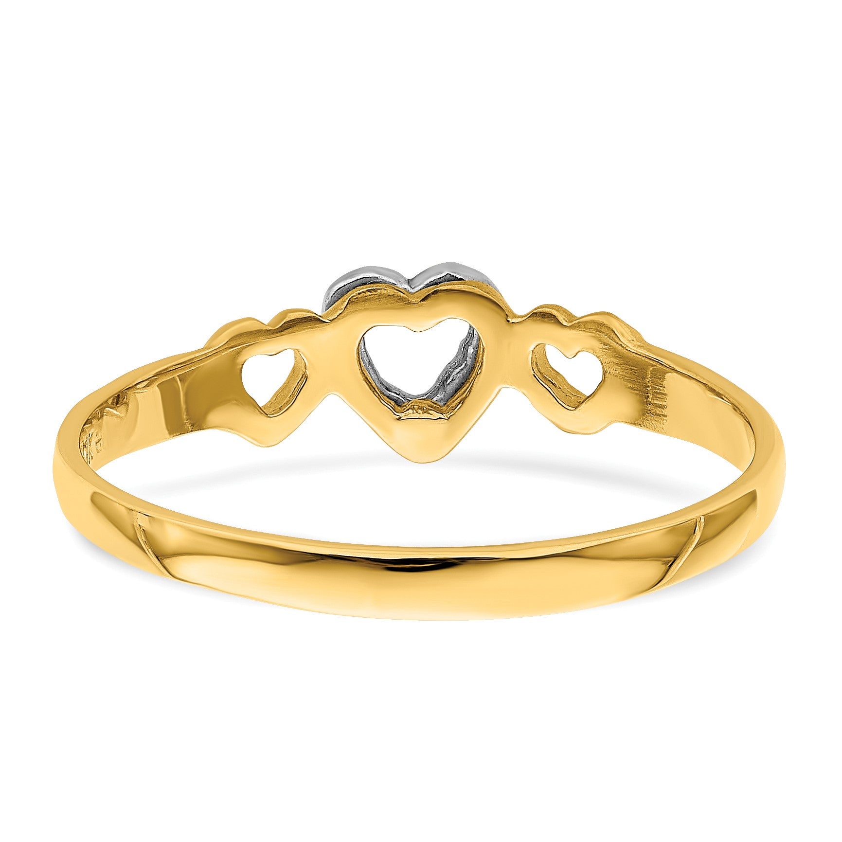 14k Two-tone Hearts Ring