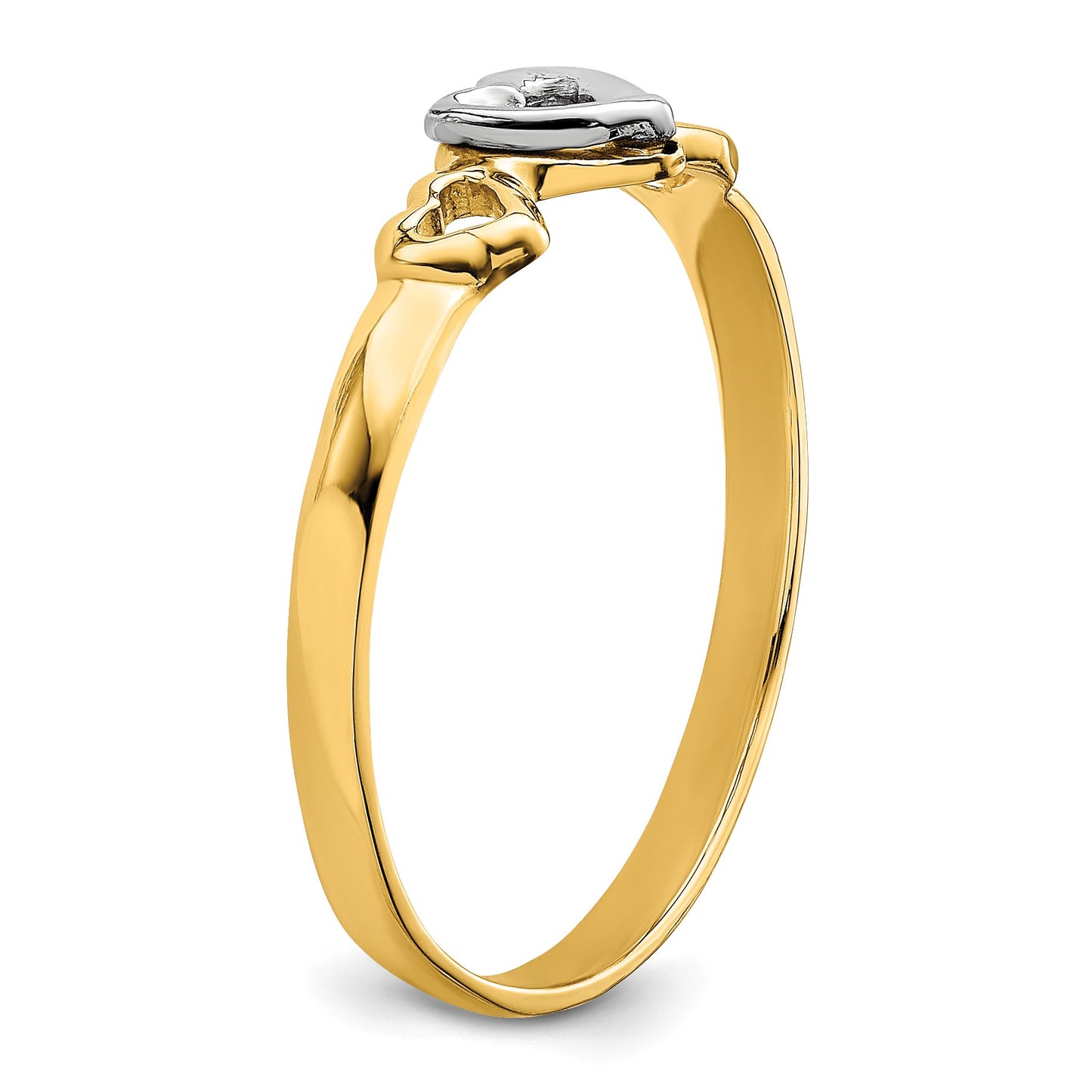 14k Two-tone Hearts Ring