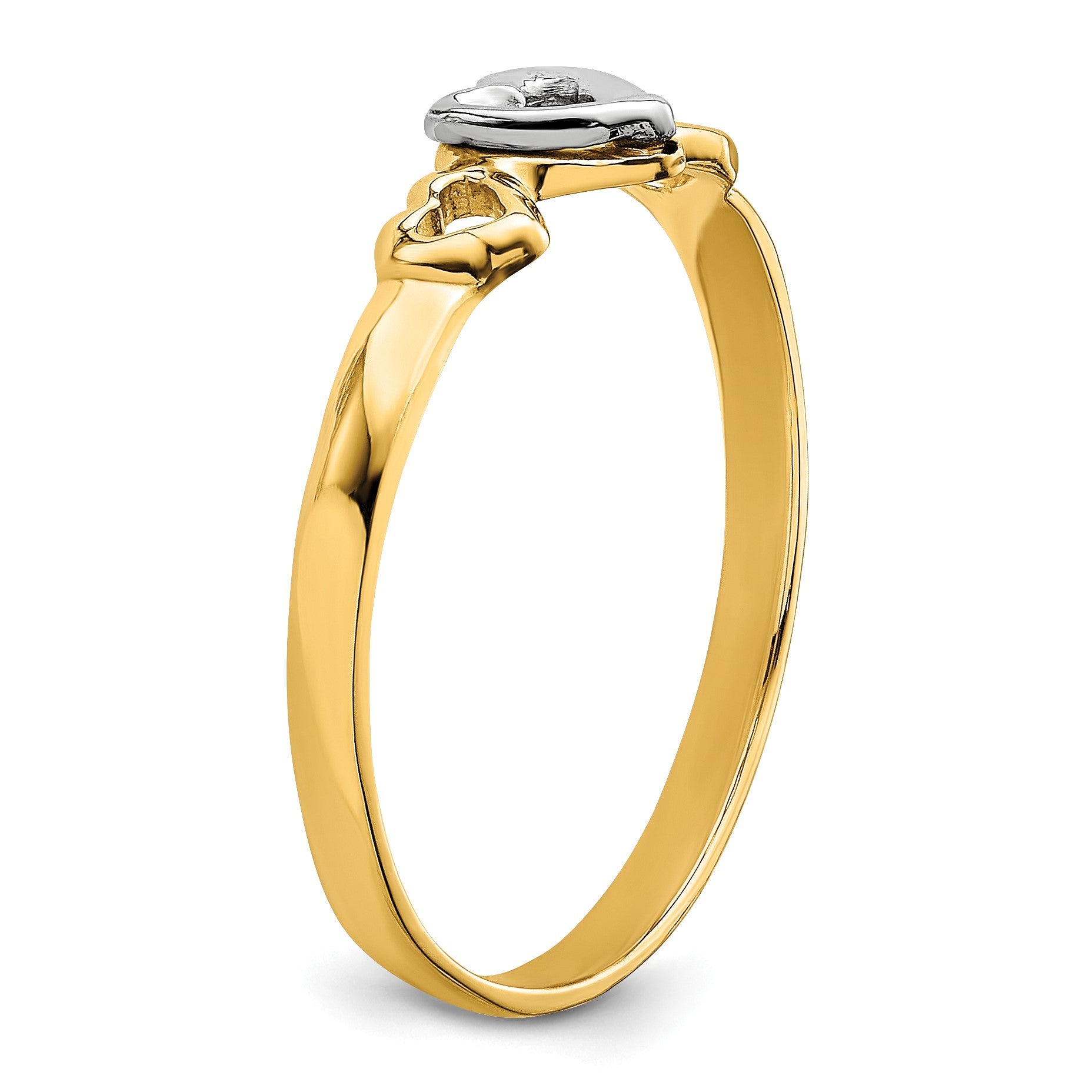 14k Two-tone Hearts Ring