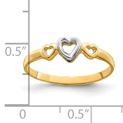 14k Two-tone Hearts Ring