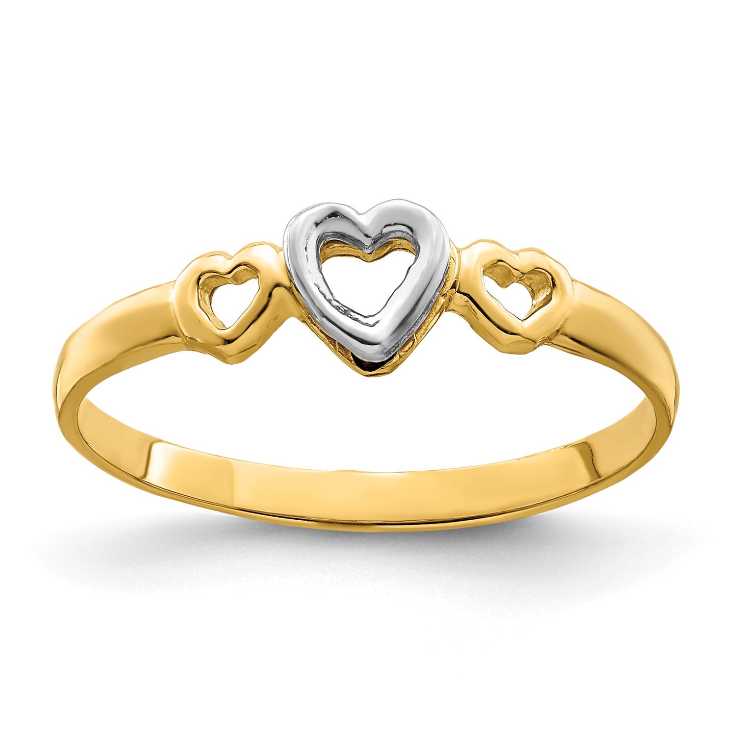 14k Two-tone Hearts Ring