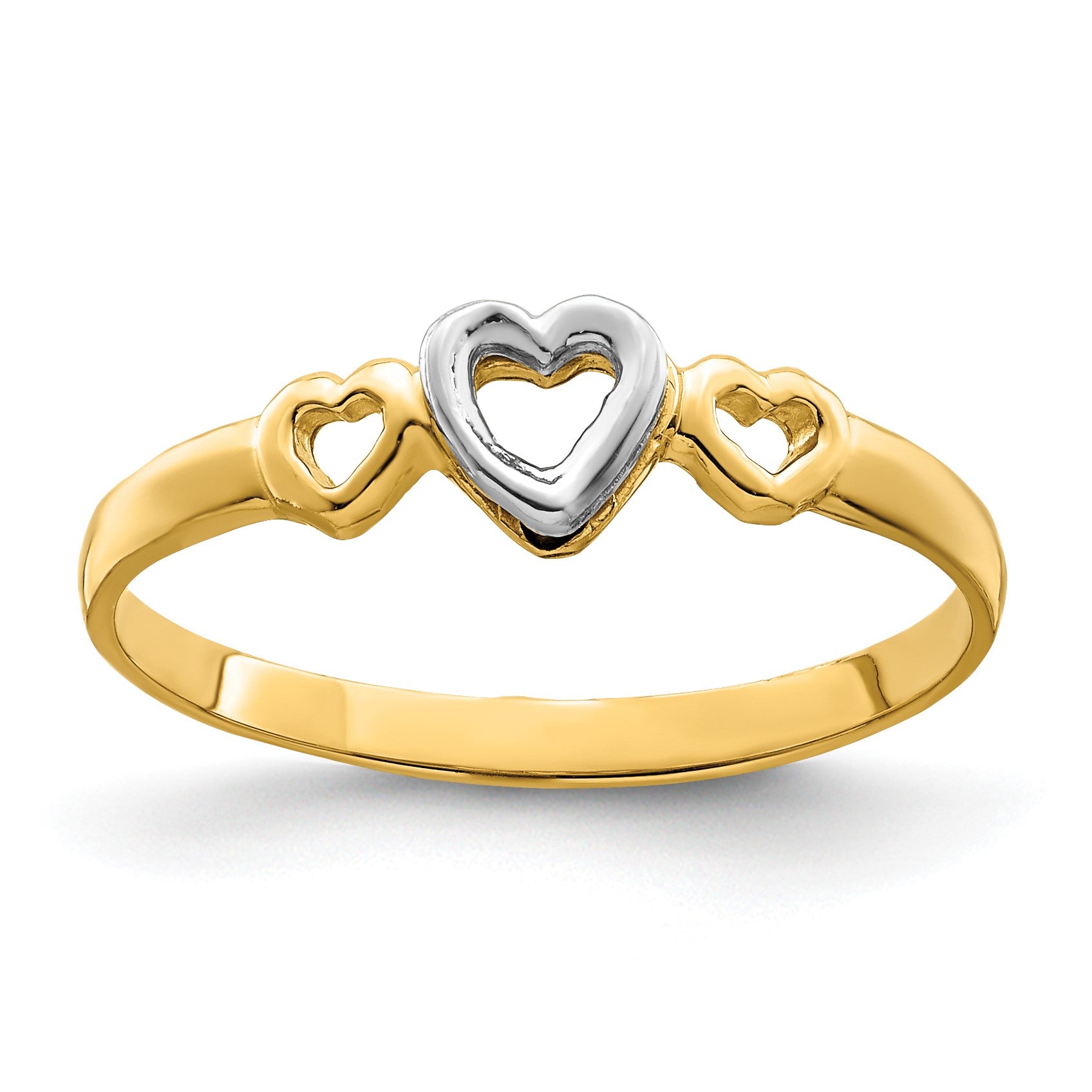 14k Two-tone Hearts Ring