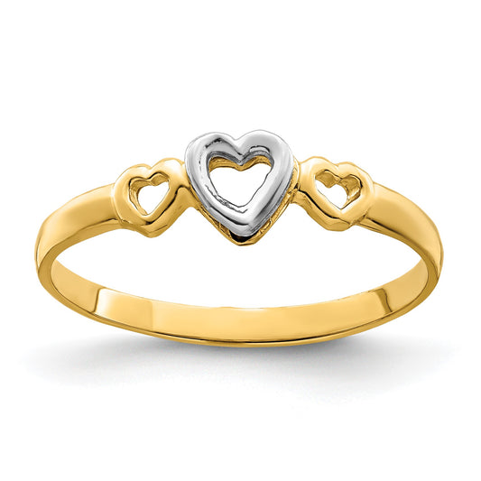 14k Two-tone Hearts Ring