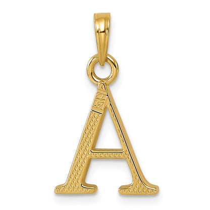 14K Letter A Initial Pendant