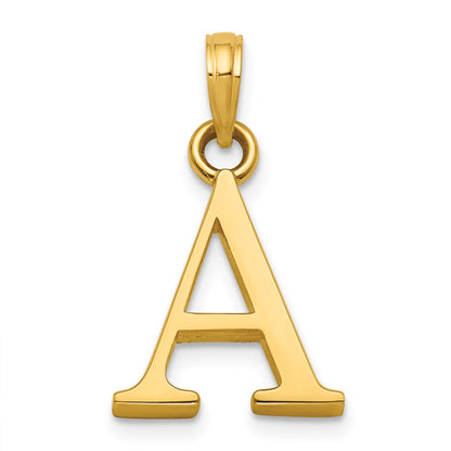 14K Letter A Initial Pendant