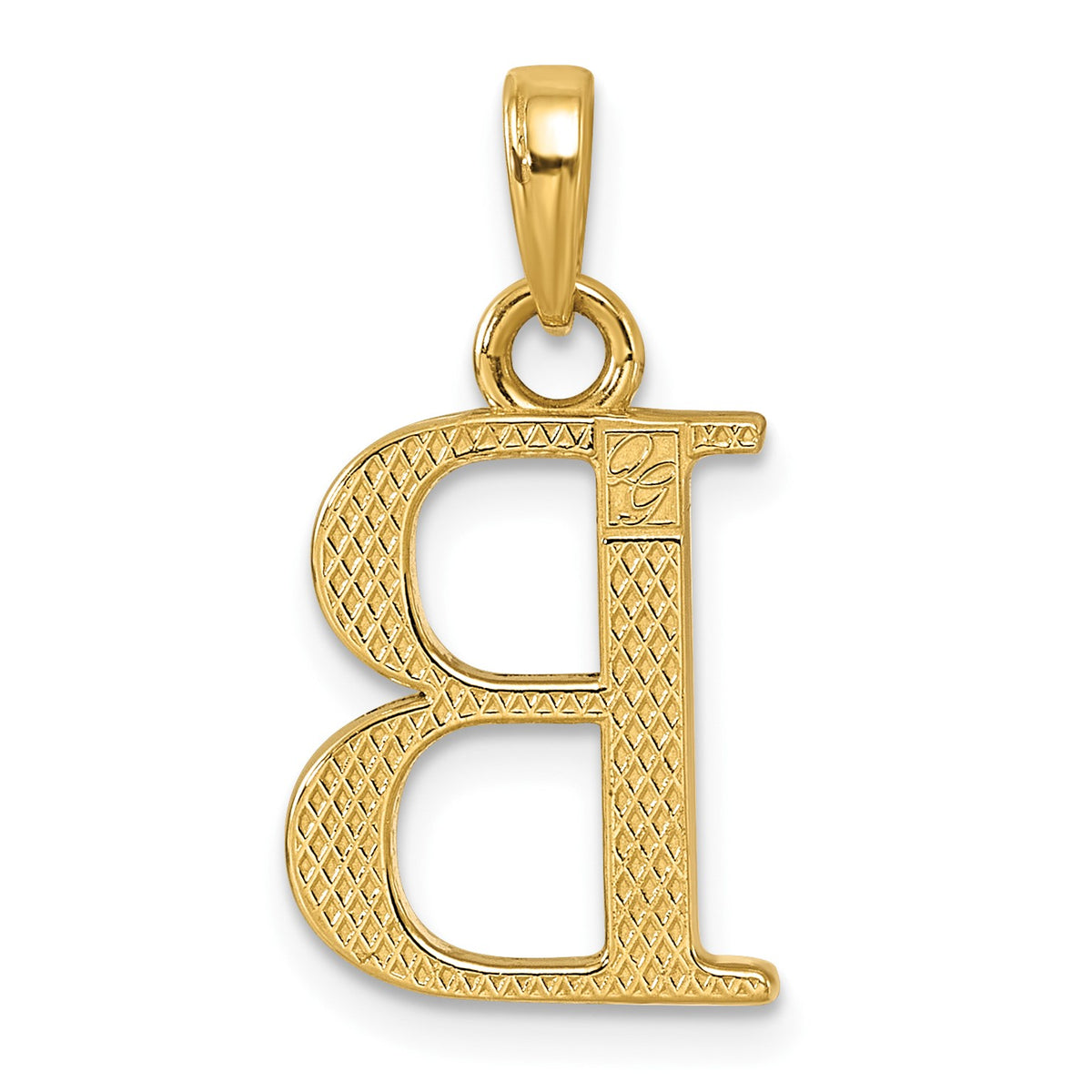 14K Letter B Initial Pendant