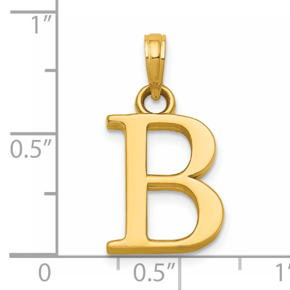 14K Letter B Initial Pendant