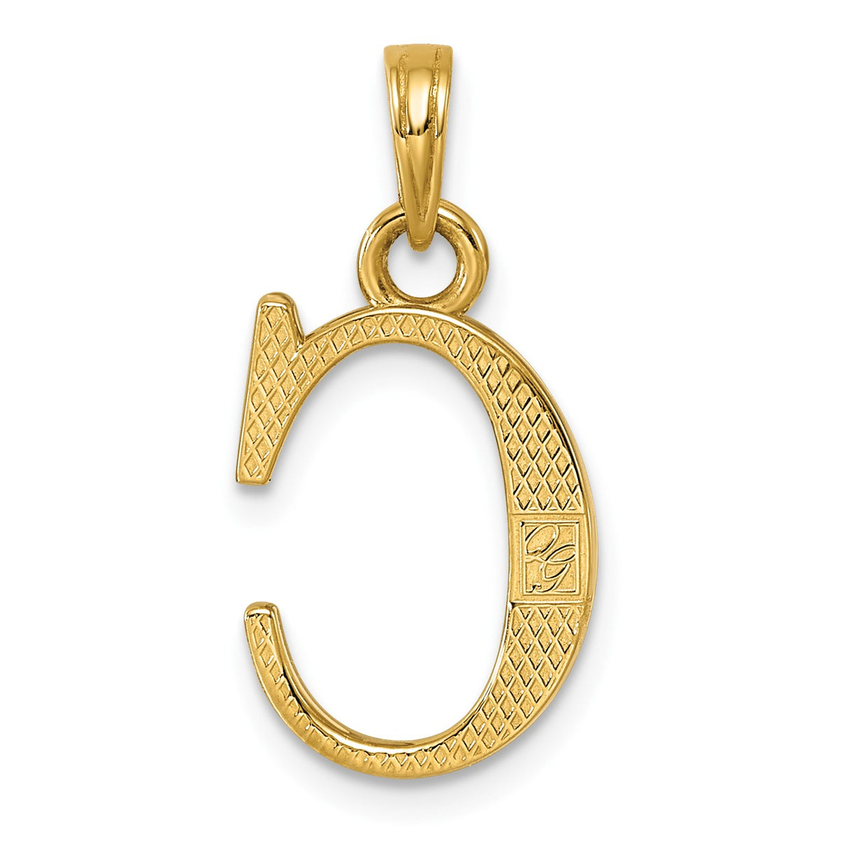 14K Letter C Initial Pendant