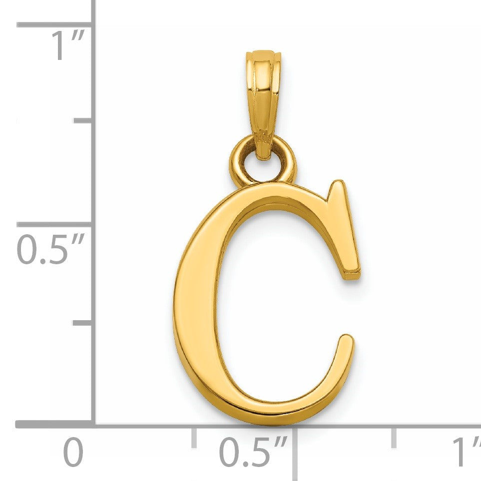 14K Letter C Initial Pendant