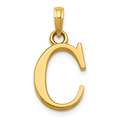 14K Letter C Initial Pendant