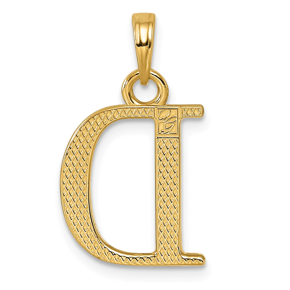 14K Letter D Initial Pendant