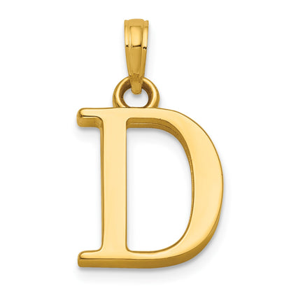 14K Letter D Initial Pendant