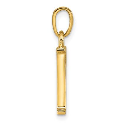 14K Polished Letter E Pendant