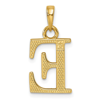 14K Polished Letter E Pendant
