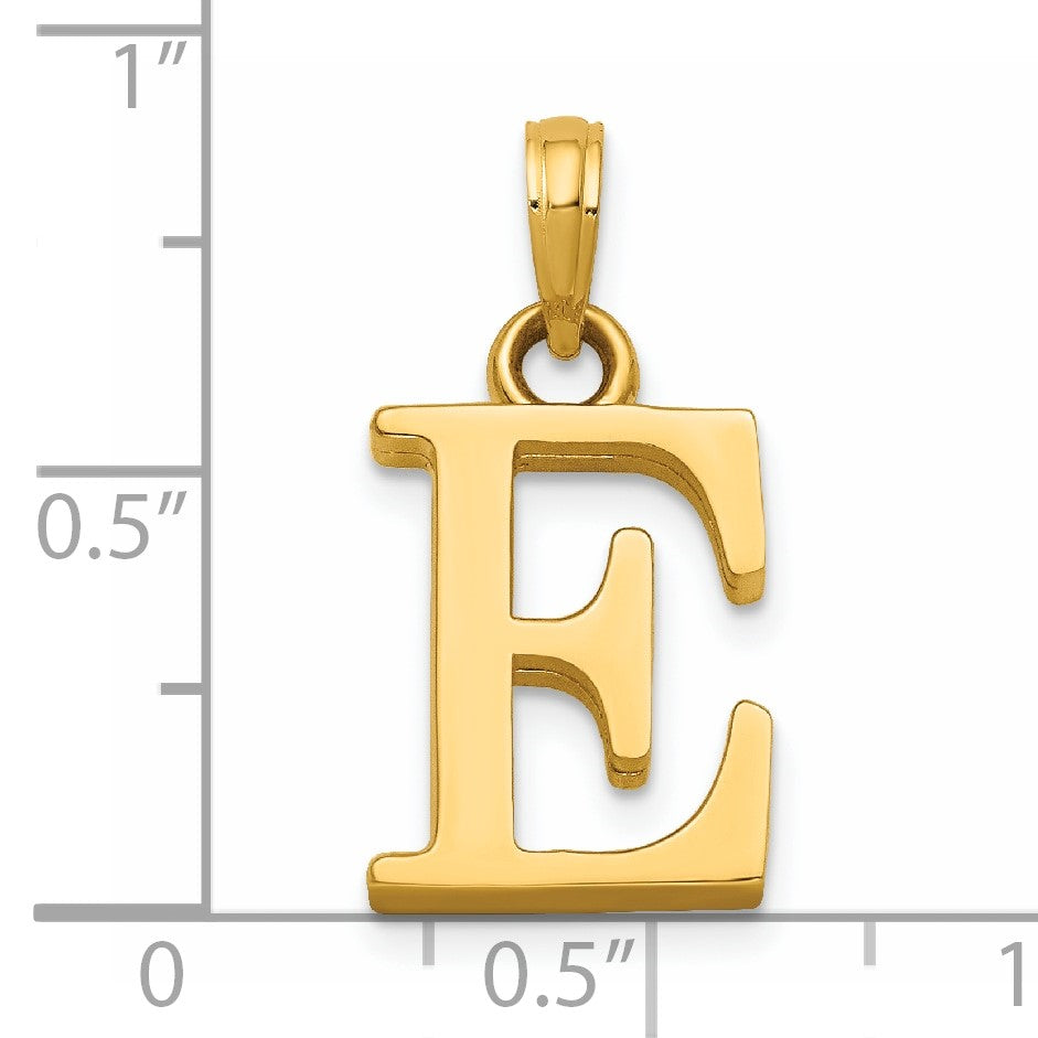 14K Polished Letter E Pendant